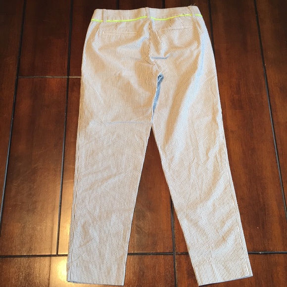 J Crew 00 Striped Seersucker Crop Pants - Picture 6 of 8